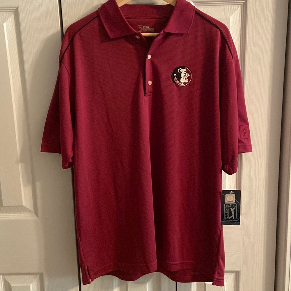 NWT PGA Tour FSU Polo Shirt Size Large